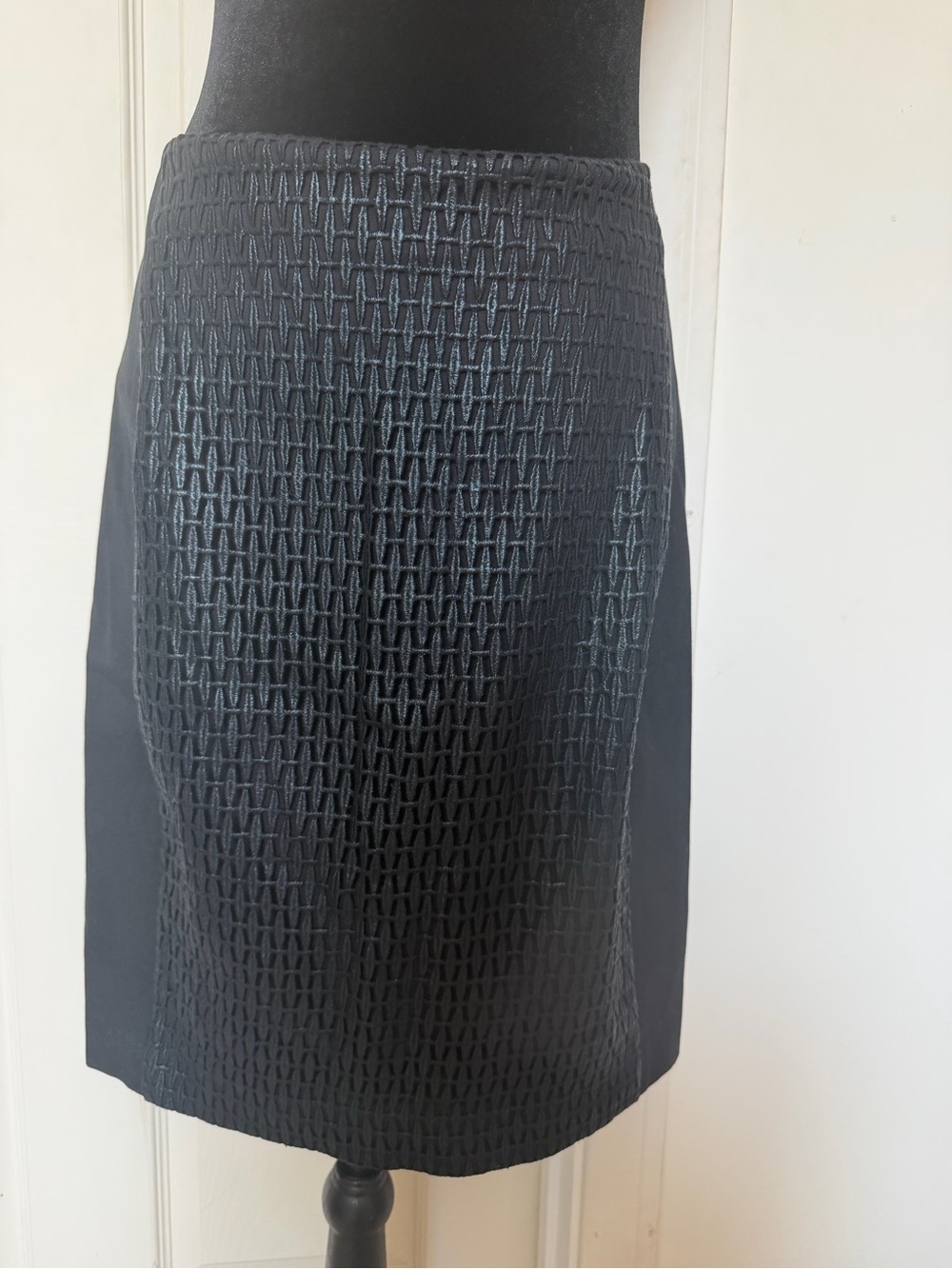 Banana Republic Black Textured Pencil Skirt